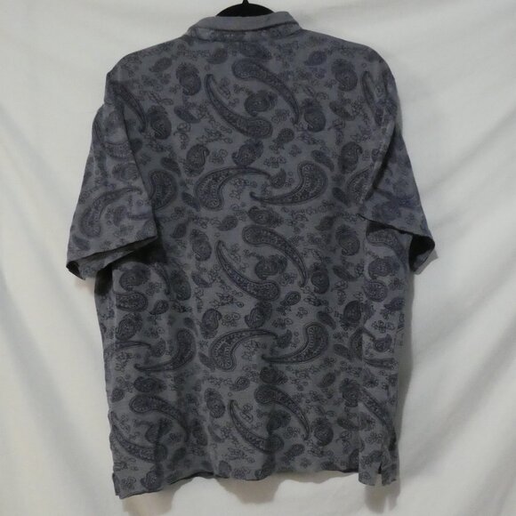 MODANGO MILANO | XXL | Blue Paisley Pattern Short Sleeve Polo Shirt - Picture 2 of 14